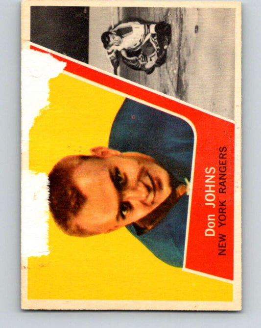 1963-64 Topps #64 Don Johns  RC Rookie New York Rangers  V465