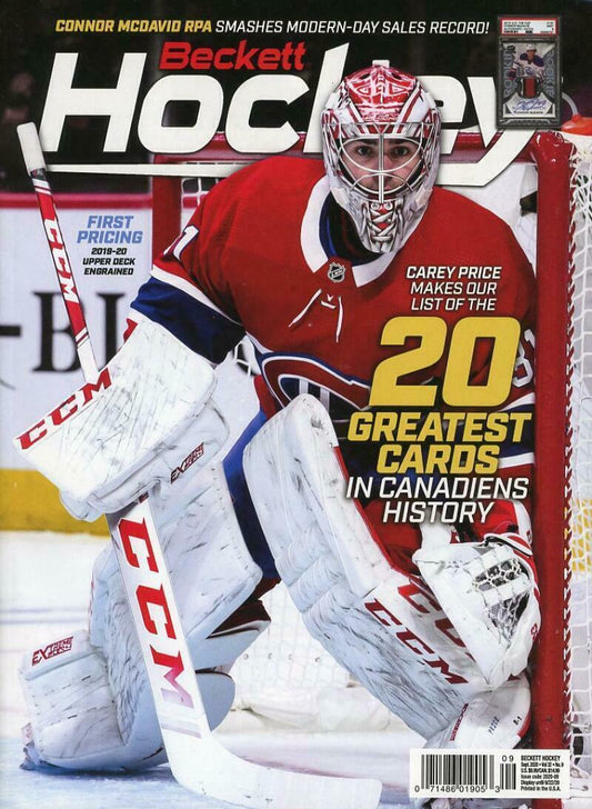 September 2020 Beckett Hockey Monthly Magazine - Carey Price Canadiens Cover