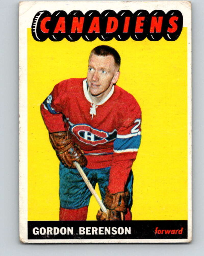 1965-66 Topps #9 Red Berenson  Montreal Canadiens  V476
