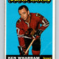1965-66 Topps #61 Ken Wharram  Chicago Blackhawks  V534