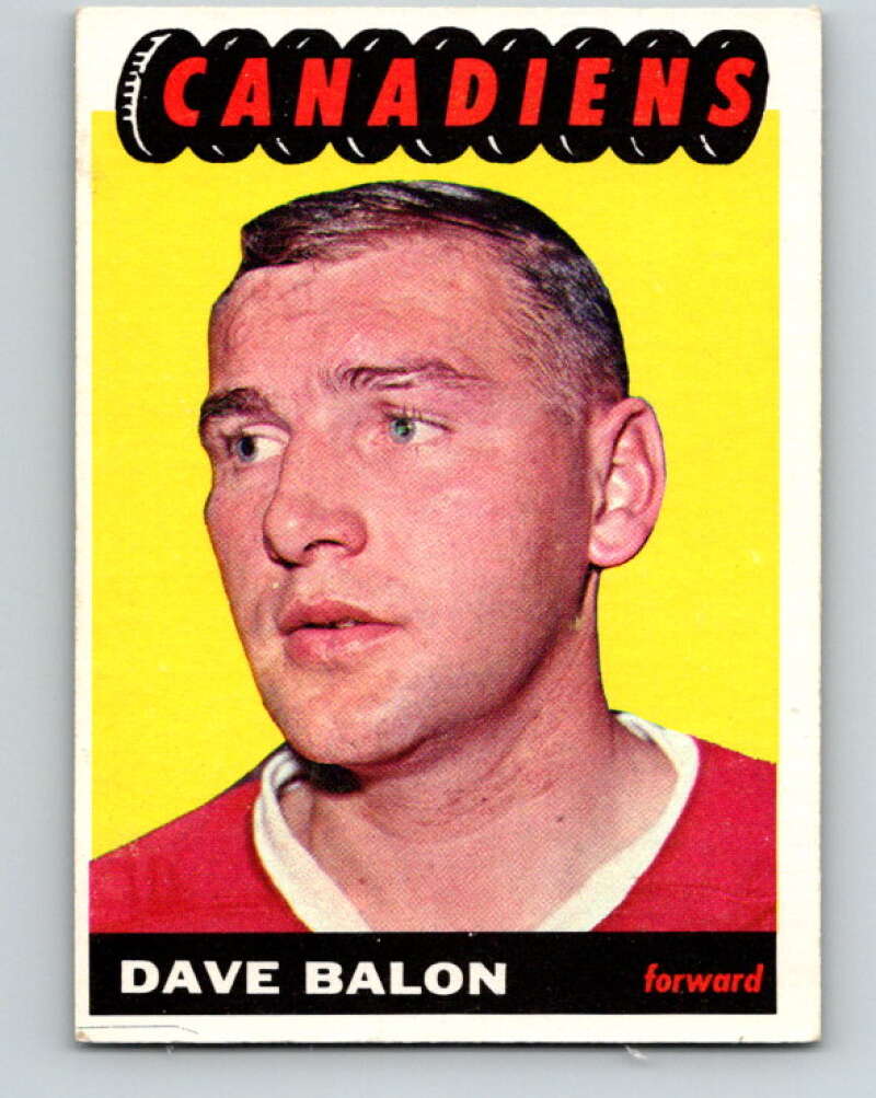 1965-66 Topps #72 Dave Balon  Montreal Canadiens  V549