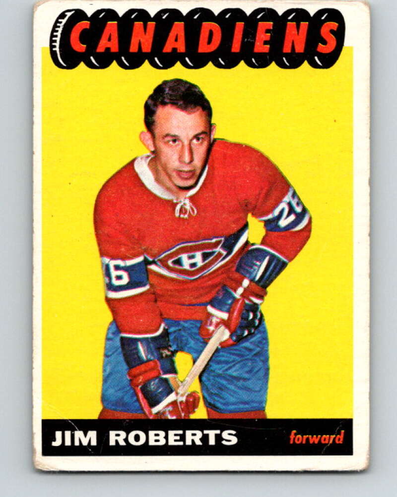 1965-66 Topps #74 Jim Roberts  RC Rookie Montreal Canadiens  V553