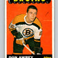 1965-66 Topps #99 Don Awrey  RC Rookie Boston Bruins  V580