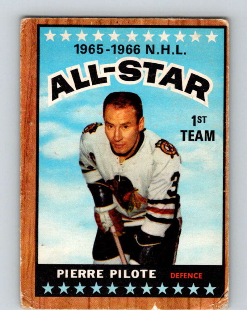 1966-67 Topps #123 Pierre Pilote AS  Chicago Blackhawks  V745