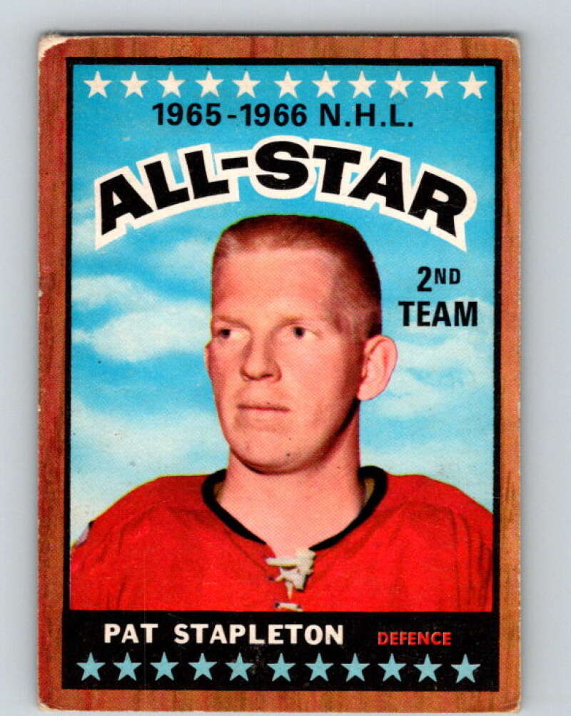 1966-67 Topps #129 Pat Stapleton AS  Chicago Blackhawks  V750