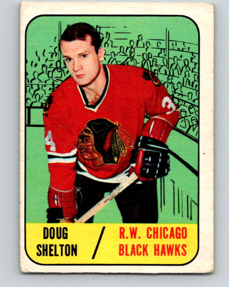 1967-68 Topps #53 Doug Shelton  RC Rookie Chicago Blackhawks  V809