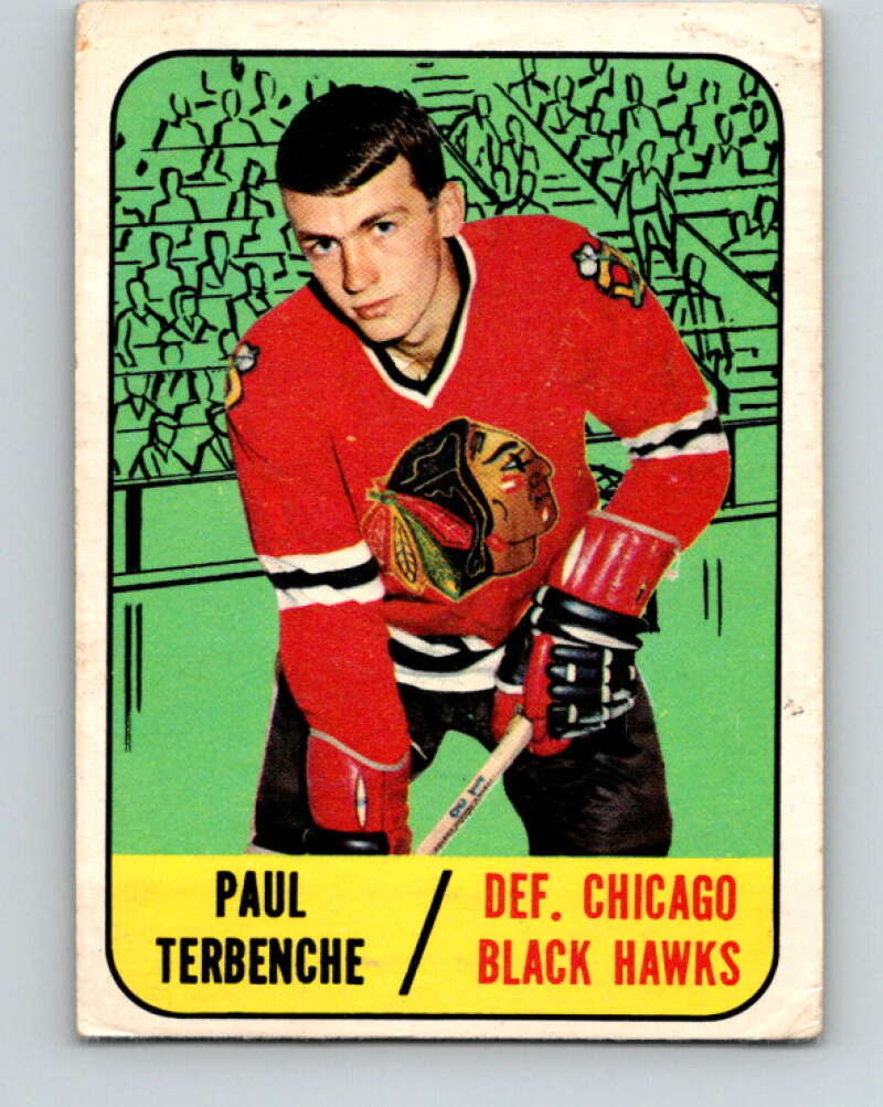 1967-68 Topps #58 Paul Terbenche  RC Rookie Chicago Blackhawks  V815