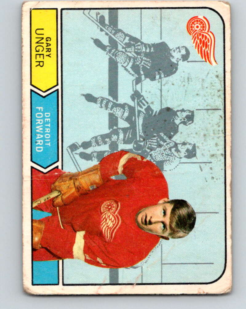 1968-69 O-Pee-Chee #142 Garry Unger  RC Rookie Detroit Red Wings  V1091
