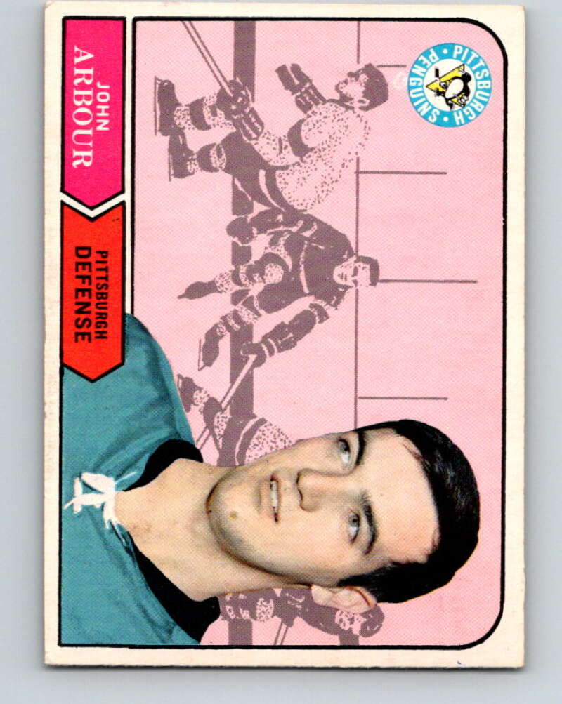 1968-69 O-Pee-Chee #189 John Arbour  RC Rookie Pittsburgh Penguins  V1157