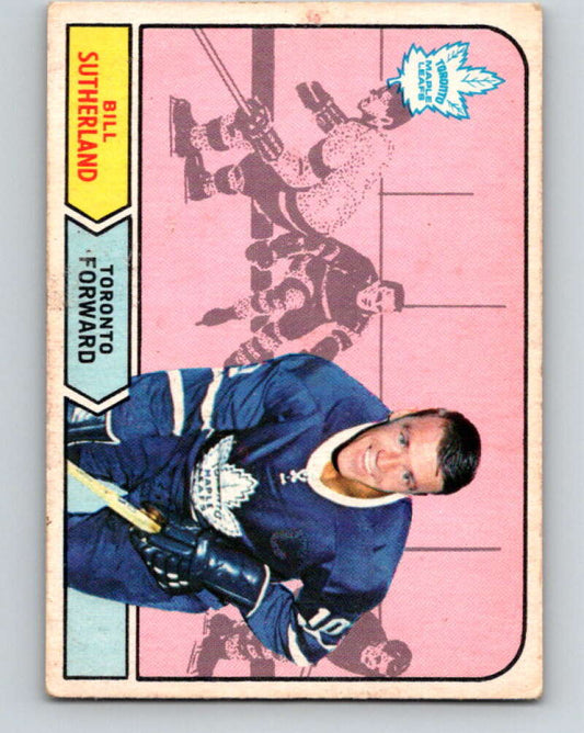 1968-69 O-Pee-Chee #196 Bill Sutherland  RC Rookie Toronto Maple Leafs  V1165