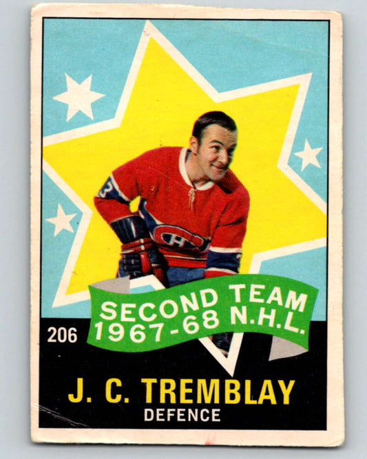 1968-69 O-Pee-Chee #206 J.C. Tremblay AS  Montreal Canadiens  V1177