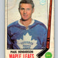 1969-70 O-Pee-Chee #47 Paul Henderson  Toronto Maple Leafs  V1293