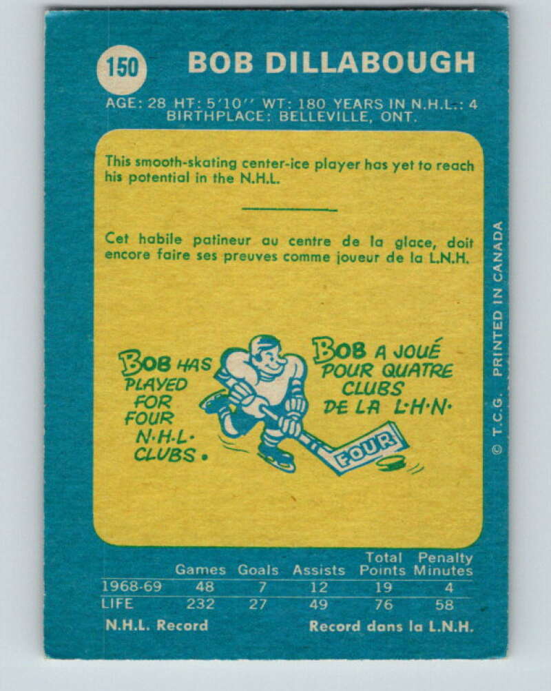 1969-70 O-Pee-Chee #150 Bob Dillabough  Oakland Seals  V1605