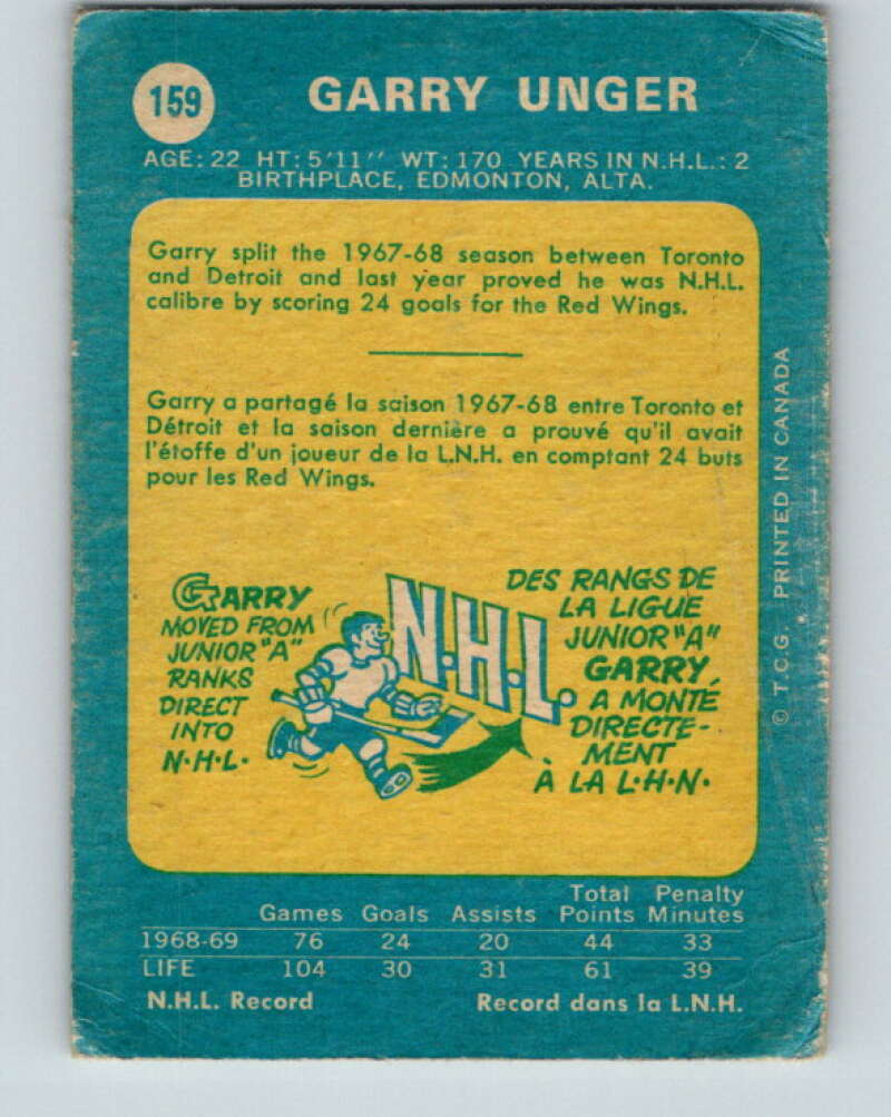 1969-70 O-Pee-Chee #160 Garry Monahan  Detroit Red Wings  V1655