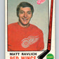 1969-70 O-Pee-Chee #161 Matt Ravlich  Detroit Red Wings  V1661