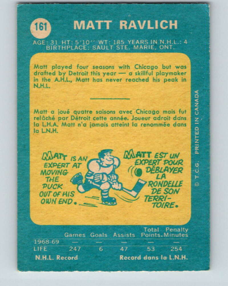 1969-70 O-Pee-Chee #162 Nick Libett  RC Rookie Detroit Red Wings  V1665