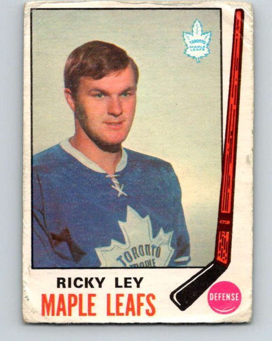 1969-70 O-Pee-Chee #183 Rick Ley  RC Rookie Toronto Maple Leafs  V1772