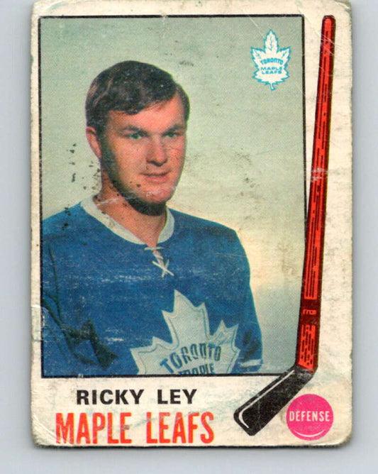 1969-70 O-Pee-Chee #183 Rick Ley  RC Rookie Toronto Maple Leafs  V1774