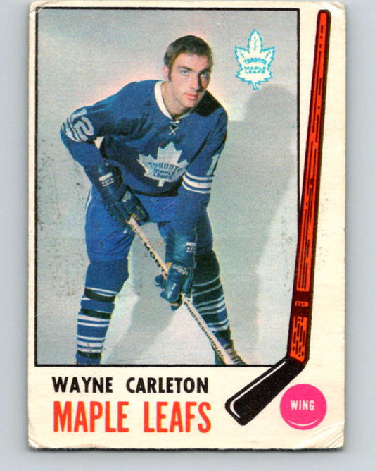 1969-70 O-Pee-Chee #184 Wayne Carleton  Toronto Maple Leafs  V1776