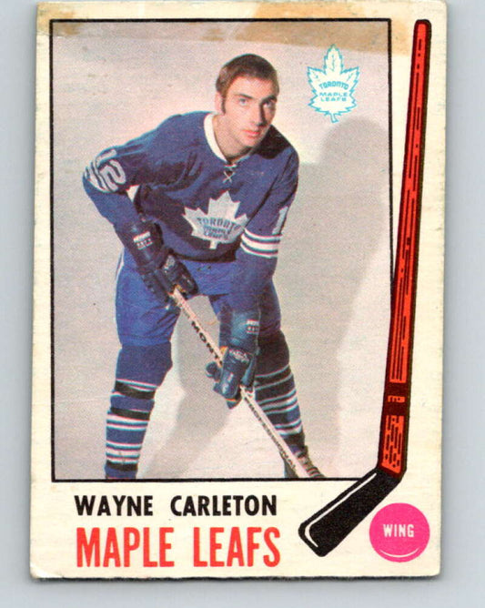 1969-70 O-Pee-Chee #184 Wayne Carleton  Toronto Maple Leafs  V1778