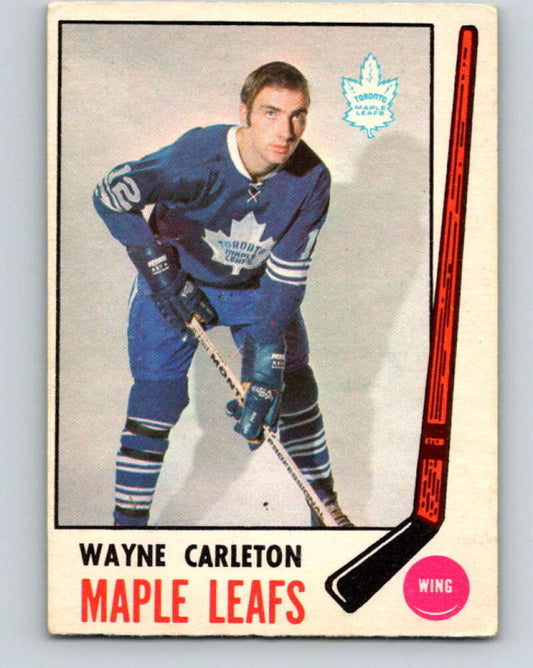 1969-70 O-Pee-Chee #184 Wayne Carleton  Toronto Maple Leafs  V1781