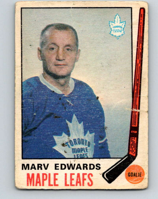1969-70 O-Pee-Chee #185 Marv Edwards  RC Rookie Toronto Maple Leafs  V1787