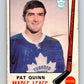 1969-70 O-Pee-Chee #186 Pat Quinn  RC Rookie Toronto Maple Leafs  V1790