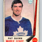 1969-70 O-Pee-Chee #186 Pat Quinn  RC Rookie Toronto Maple Leafs  V1791
