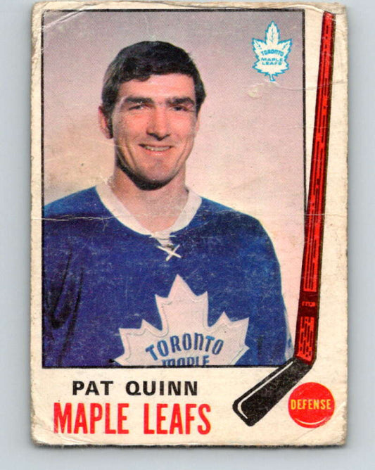1969-70 O-Pee-Chee #186 Pat Quinn  RC Rookie Toronto Maple Leafs  V1791