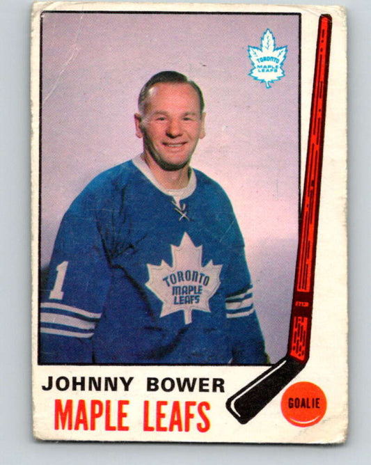 1969-70 O-Pee-Chee #187 Johnny Bower  Toronto Maple Leafs  V1805