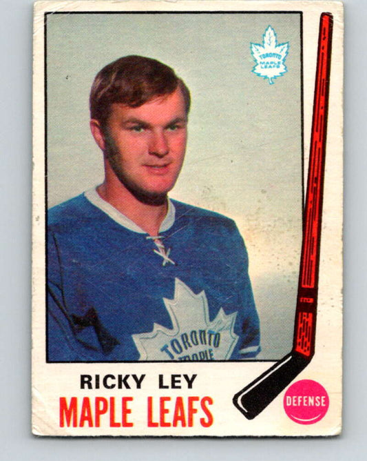 1969-70 O-Pee-Chee #183 Rick Ley  RC Rookie Toronto Maple Leafs  V1773