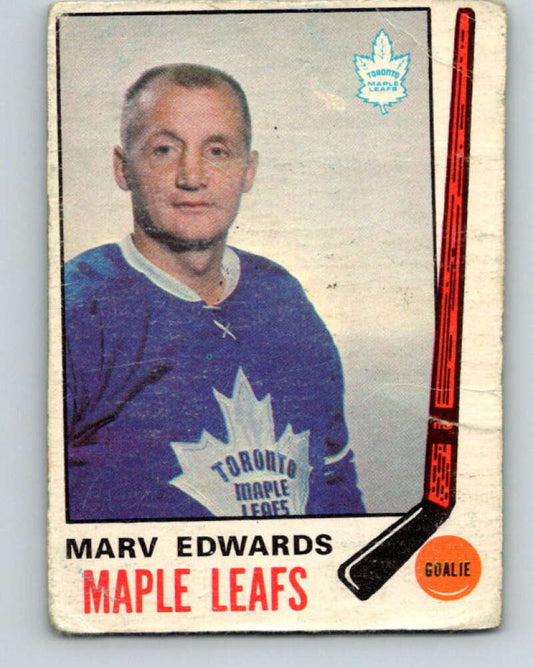 1969-70 O-Pee-Chee #185 Marv Edwards  RC Rookie Toronto Maple Leafs  V1784