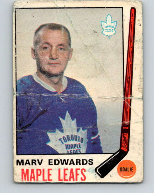 1969-70 O-Pee-Chee #185 Marv Edwards  RC Rookie Toronto Maple Leafs  V1785