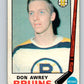 1969-70 O-Pee-Chee #203 Don Awrey  Boston Bruins  V1896