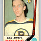 1969-70 O-Pee-Chee #203 Don Awrey  Boston Bruins  V1897