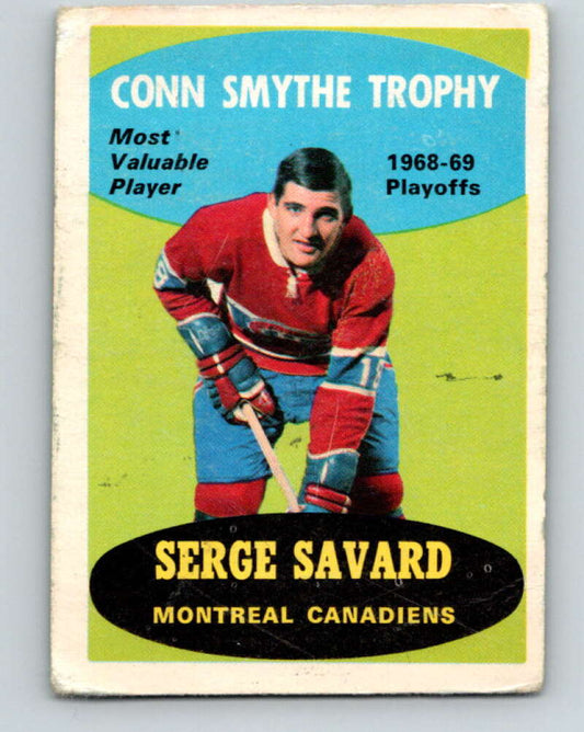 1969-70 O-Pee-Chee #210 Serge Savard Trophy  RC Rookie Canadiens  V1923