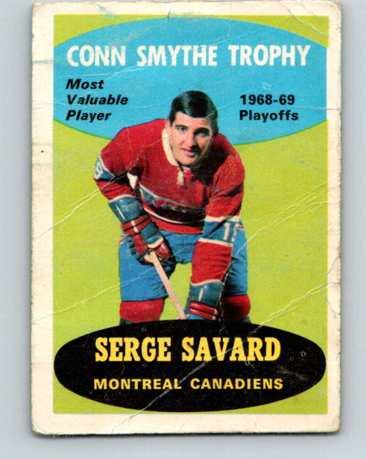 1969-70 O-Pee-Chee #210 Serge Savard Trophy  RC Rookie Canadiens  V1925