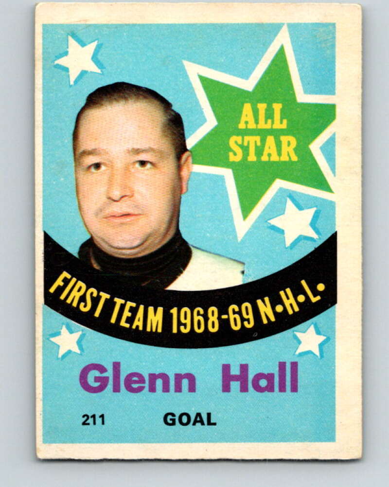 1969-70 O-Pee-Chee #211 Glenn Hall AS  St. Louis Blues  V1927