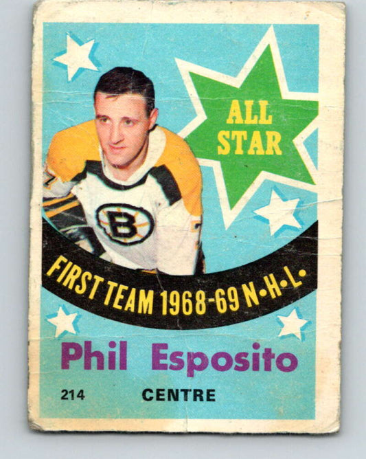1969-70 O-Pee-Chee #214 Phil Esposito AS  Boston Bruins  V1935