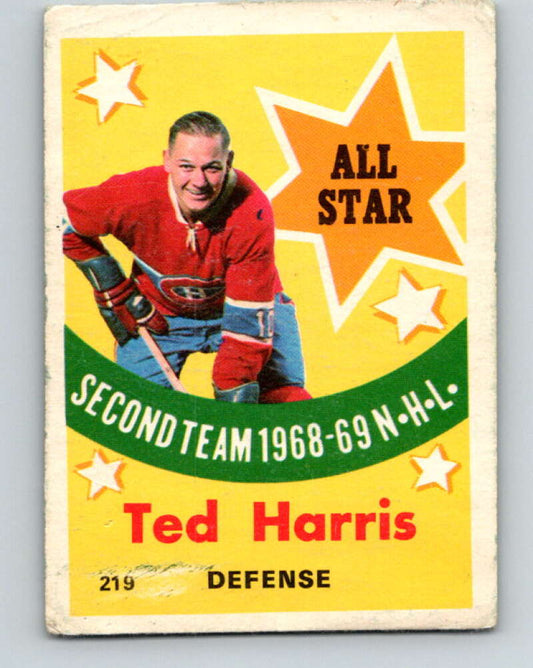 1969-70 O-Pee-Chee #219 Ted Harris AS  Montreal Canadiens  V1950
