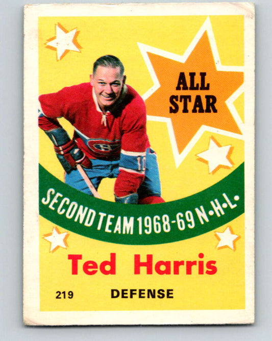 1969-70 O-Pee-Chee #219 Ted Harris AS  Montreal Canadiens  V1951