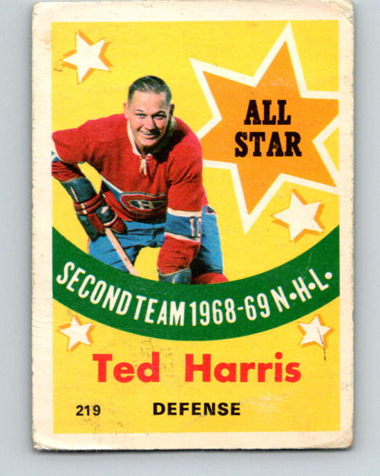 1969-70 O-Pee-Chee #219 Ted Harris AS  Montreal Canadiens  V1953