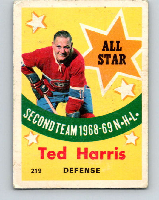 1969-70 O-Pee-Chee #219 Ted Harris AS  Montreal Canadiens  V1955
