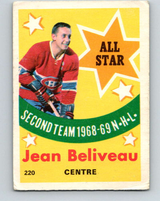 1969-70 O-Pee-Chee #220 Jean Beliveau AS  Montreal Canadiens  V1959