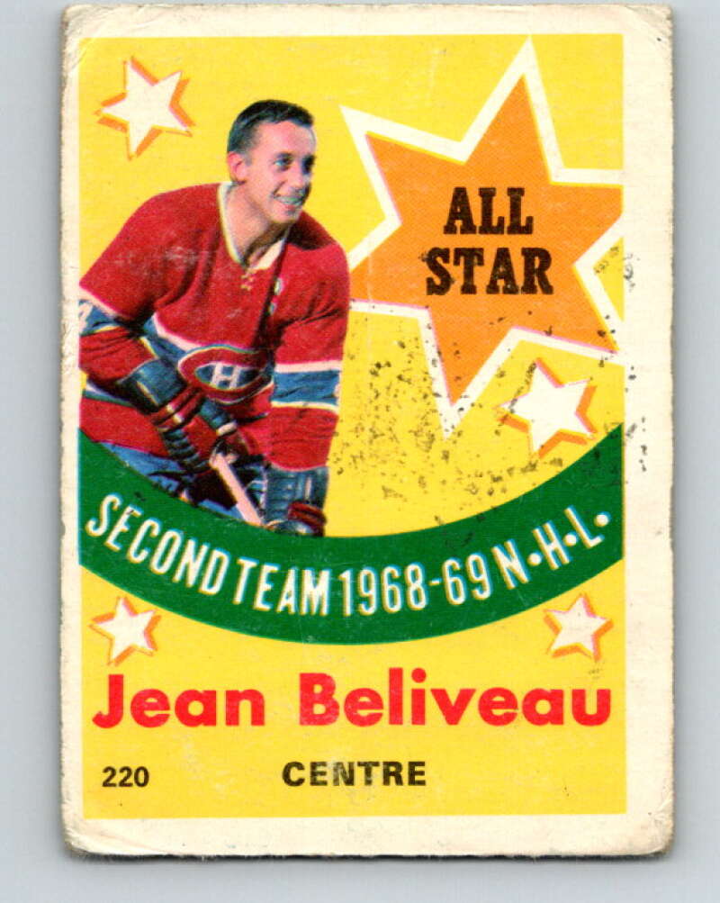 1969-70 O-Pee-Chee #220 Jean Beliveau AS  Montreal Canadiens  V1960