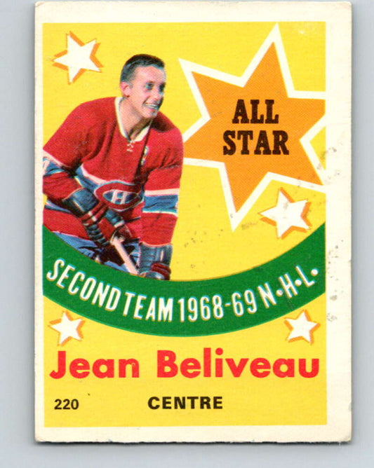 1969-70 O-Pee-Chee #220 Jean Beliveau AS  Montreal Canadiens  V1961