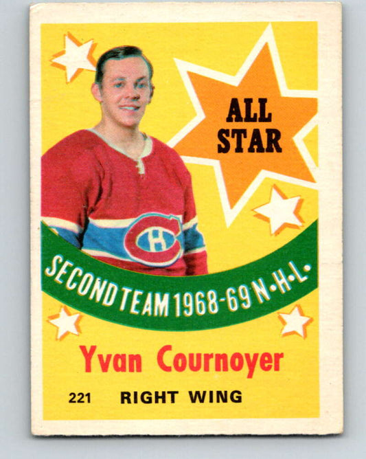 1969-70 O-Pee-Chee #221 Yvan Cournoyer AS  Montreal Canadiens  V1965