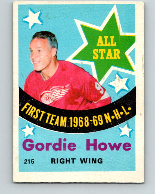 1969-70 O-Pee-Chee #215 Gordie Howe All Star Detroit Red Wings V2036