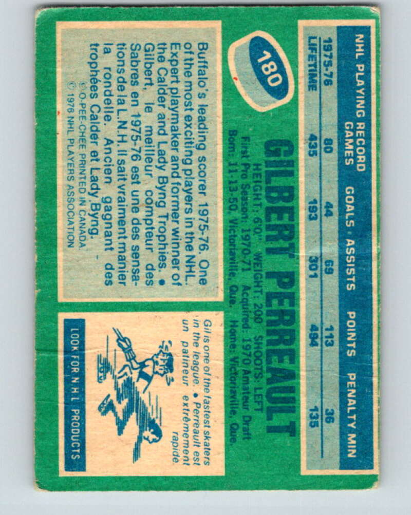 1976-77 OPC #180 Gilbert Perreault  Buffalo Sabres  V2138
