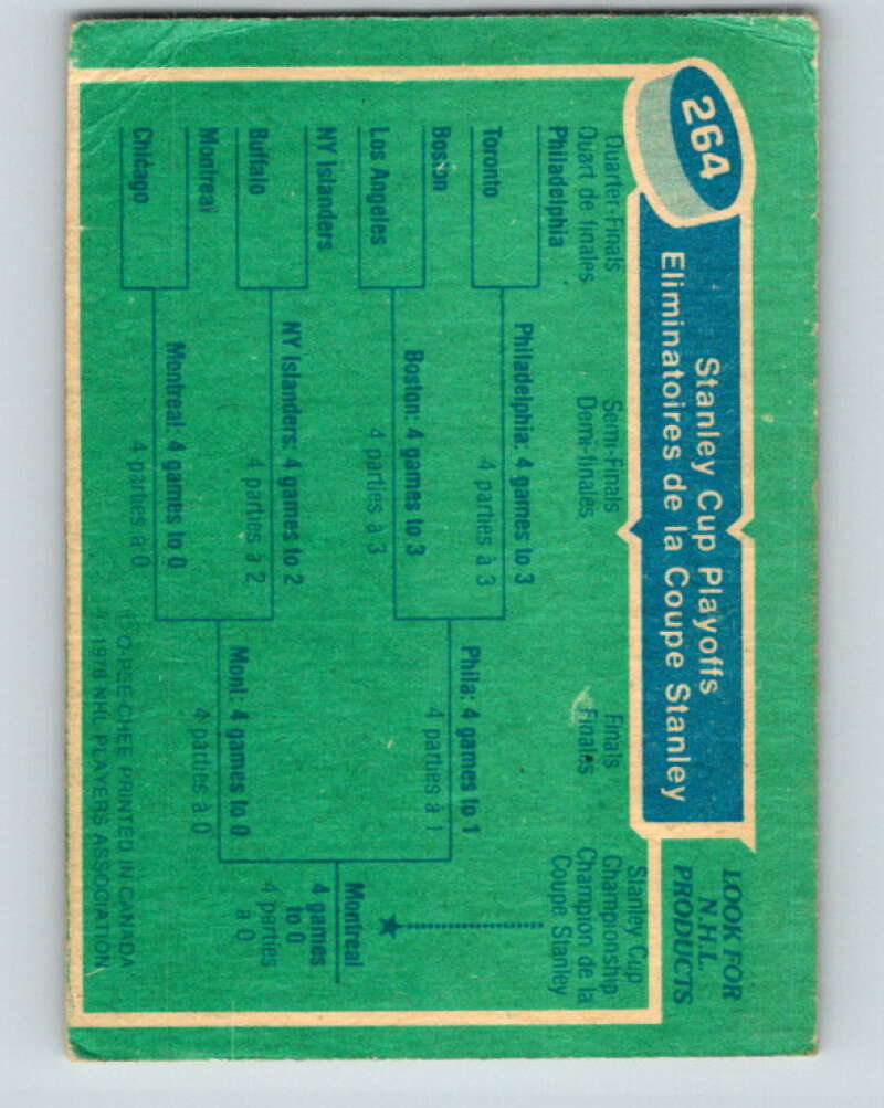 1976-77 OPC #264 Montreal Canadiens Stanley Cup  V2204
